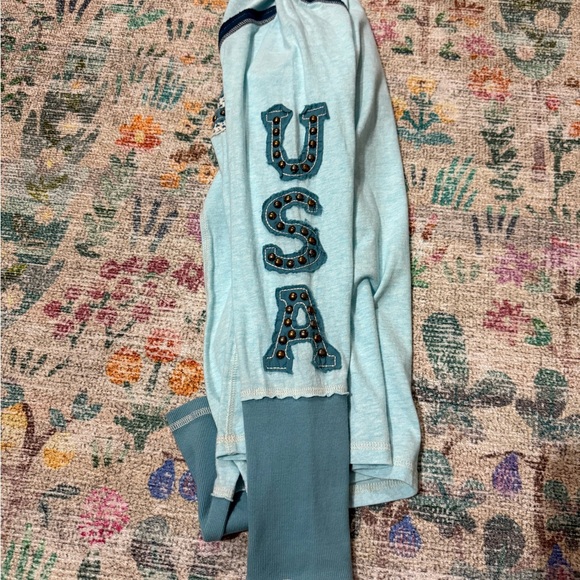 Double D Ranch Light Blue Long Sleeve Flag Tee - Picture 4 of 6